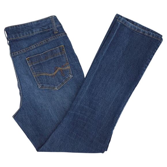 Faded Glory Jeans Womens 14 Blue Bootcut Stretch Denim Mid Rise Classic - Picture 1 of 12